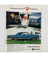 1967 Plymouth Belvedere Satellite Chyrsler Vintage Print Ad 8&quot; x 11&quot; - $123.51 MXN