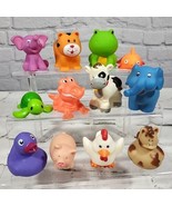 Bath Toys Rubber Animal Figures Pool Tub Float Assorted Lot Of 12 Elepha... - $14.84