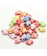 Fish Beads Antiqued Acrylic Assorted Lot BULK Wholesale Pastel 3d 50pcs - €4,64 EUR