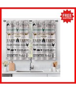 Elegant Farmhouse Kitchen Curtains - Vintage Chicken &amp; Rooster Design, 3... - $764.70 MXN