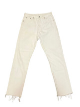 Levi’s 501 Women’s Skinny Jeans Size 25x28 Raw Hem White EXCELLENT CONDI... - £26.87 GBP