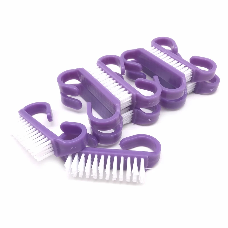 100Pcs Purple Nail Cleaning Brush Nail Care Dust Clean Handle Scrubbing ... - £22.96 GBP