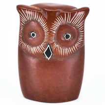 Hand Carved Kisii Soapstone Mini Miniature Brown Owl Keepsake Figure Made Kenya - £12.58 GBP