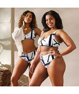 New Women&#39;s Size XS-3XL High-Waisted Bikini Set Purple Black Removable P... - £35.97 GBP+