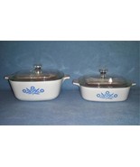 Corning Ware Cornflower Blue 1 qt &amp; 1 3/4 qt Casseroles w/Lids P-1-B &amp; P... - $24.00