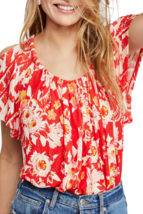 Free People Womens Blouse Baja Babe Elegant Stylish Red Size Xs OB966874 - £38.01 GBP
