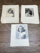 Vintage Antique 1929 Lot of 3 Headshot Photographs Young Girl KG JD - $14.84