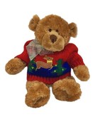 Gund Plush Chauncy Sr Senior Brown Teddy Bear Red Christmas Sweater #152... - £10.85 GBP
