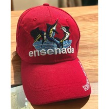 Ensenada Sonora Mexico Hat Red Swordfish Fishing Strapback Red Beach Ocean - $26.47