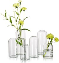 Glass Bud Vases For Flowers - Hewory Blown Modern Small Glass Vases For - £34.40 GBP