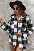 Button Front Gingham Teddy Coat_ - £23.18 GBP