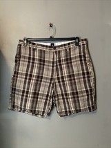 GAP Chino Shorts Brown Plaid Men’s Size 38 - £14.71 GBP