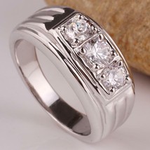 3/4ct Diamond Mens 14K White Gold Wedding Ring - £545.93 GBP