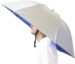 Bocampty Umbrella Hat, 37 Inch Fishing Umbrella Hat Hands Free Foldable Uv - £23.69 GBP
