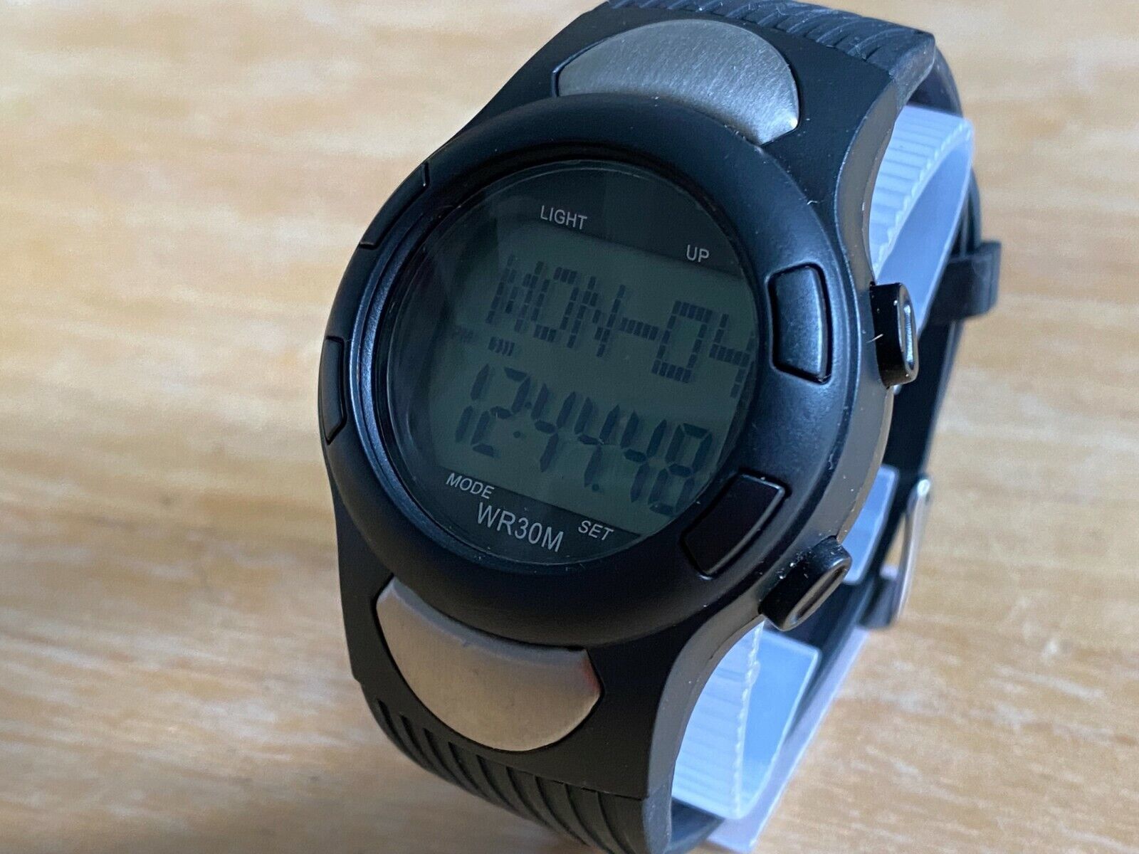 Medline Mens 30m Heart Rate Digital Quartz Alarm Chrono Watch HoursNew