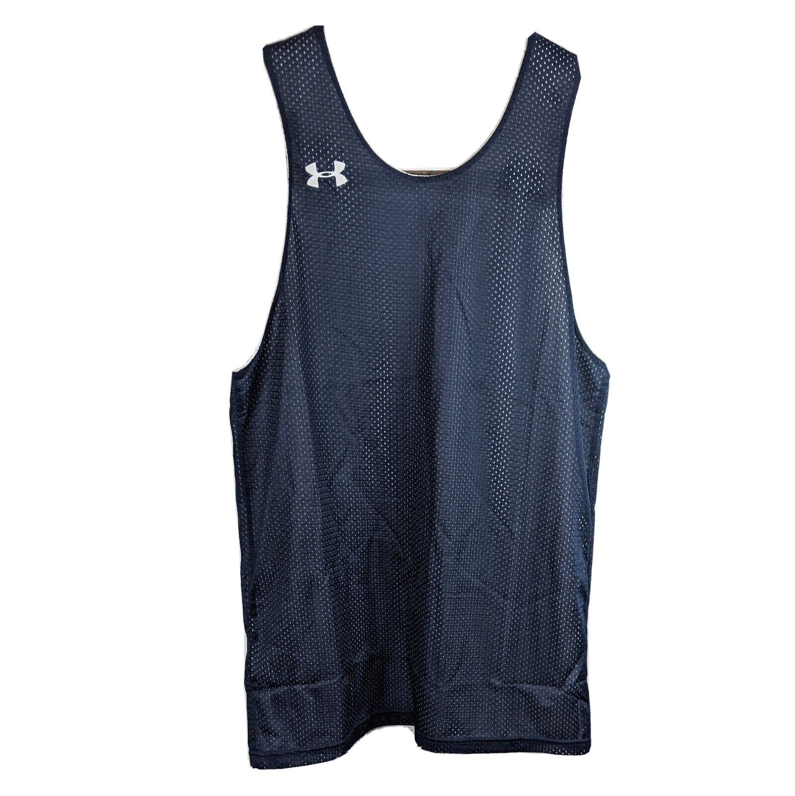 Kids Reversible Basketball Jersey Large (Under Armour) Navy Blue with White - $16.76