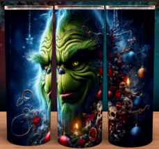 Grinch Wreath Green Santa Christmas Gifts Cup Mug Tumbler 20oz - £15.68 GBP
