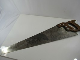 Disston Hand Saw VTG Carved Wood Blade 26&quot; Made in the USA Thumb Hole Handle - £34.79 GBP