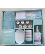 Bubblebee Co Kids 17 Piece Paris Bath Set Blue Shower Curtain Dispenser ... - $17.44