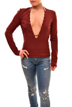 Finders Keepers Womens Top Long Sleeve Superstition Elegant Brick Size S - $41.70