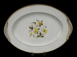 Noritake China 11.75&quot; Serving Platter &quot;Nolan&quot; Pattern, Yellow Floral &amp; G... - £15.59 GBP