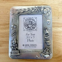 GENUINE KIRK STIEFF PEWTER PICTURE FRAME BABY&#39;S FIRST BIRTHDAY - £14.18 GBP