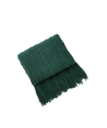 Anyhouz Green Throw Blanket Faux Cashmere Sofa Cover Vertical Bar Diamon... - £55.70 GBP+