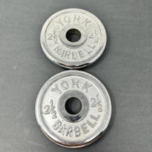 VTG York Barbell 2.5lb 2.5 Standard Weight Plates CHROME 1&quot; Hole 5lbs To... - $20.89