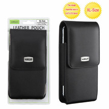 Motorola MOTO EDGE+ PLUS Vertical Black PU Leather Pouch Case Belt Clip ... - $20.08