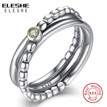 ELESHE Engagement Wedding Jewelry Accessories Cubic Zirconia Twist Cross Ring Be - £14.95 GBP