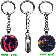 1 Miles Morales Spiderman Double Sided Silver Bezel Key Chain! - £10.25 GBP