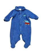 Vintage Carters Medium Infant Turtle Wagon Blue Terry Cloth Footed Pajam... - $19.20