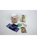 Our Lady of Guadalupe Gift Set Coffee Mug Rosary Keychain &amp; Votive Candl... - $34.99