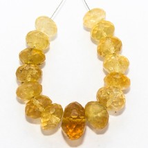 28.60 Cts Natural Citrine Faceted Briolette Beads Loose Gemstone 7x4mm to 9x6mm - £7.15 GBP