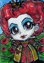 Disney Alice in Wonderland Red Queen Japanese Anime Art Sketch Card ACEO by Maia - £18.80 GBP