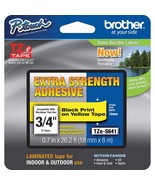 Brother Laminated Tape, Retail Packaging, 3/4 Inch, Black on Yellow (TZe... - £25.96 GBP