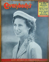 EVERYBODY&#39;S 1953 UK Princess Margaret England Vintage Magazine Royalty Margerite - £9.77 GBP
