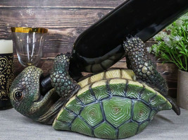 Ebros Drunken Coastal Sea Turtle Tortoise Wine Bottle Holder Caddy Figurine - $36.99