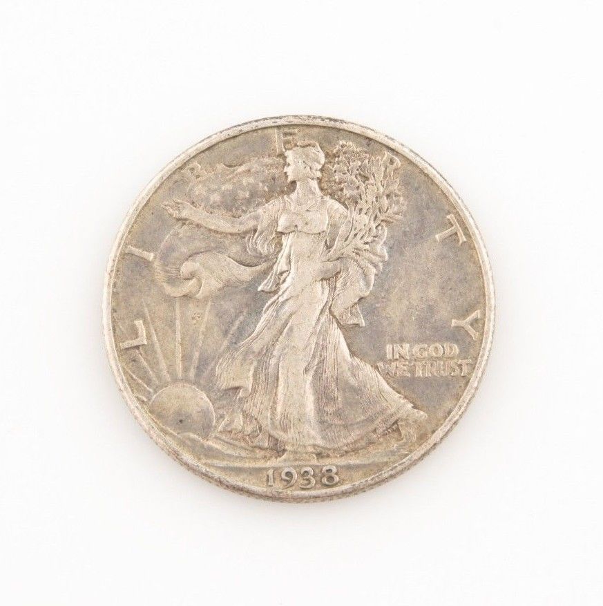 1938-D 50¢ Walking Liberty Half Dollar, XF Condition, Medium Gray Color, Detail! - $171.51