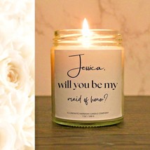 Jessica Will You Be My Maid Of Honor Candle Wedding Maid Of Honor Proposal Gift - £14.60 GBP