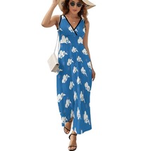 Mondxflaur Blue Clouds Summer Dresses for Women V-neck Sleeveless Long Dress - £28.76 GBP+