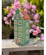 Green Ceramic Dutch House Tealight Holder - $20.69