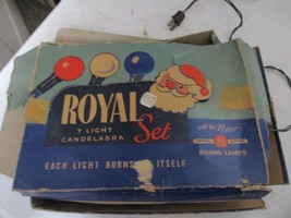 Vintage General Electric Royal 7 Light Candelabra Christmas Lights Round Bulbs - £24.92 GBP