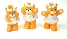 Vtg Lucy and Me Ballerina Bears set of 3 Lucy Rigg Pink Tutu Dancing 1987 Enesco - £14.00 GBP