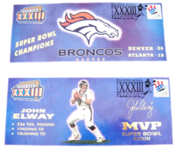 Denver Broncos John Elway Super Bowl Champions 2 Commemorative Envelopes... - $5.93