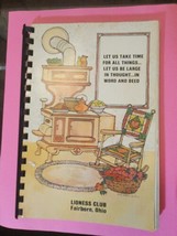 Let Us Take Time For All Things spiral Cookbook lioness club fairborn ohio lions - £8.78 GBP
