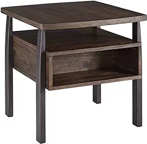 Signature Design by Ashley Vailbry Rustic Square End Table with Open Sto... - £260.86 GBP