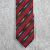 Daniel De Fasson Studio Red Blue Stripe Plaid 100% Silk Men&#39;s Neck Tie NWOT - $25.00