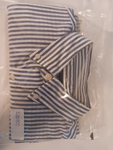 Abercrombie & Fitch Long Sleeve Button-Down Collar Men Shirt XS Wht/Blue Striped image 9