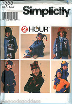 Simplicity 7363 2 Hour Winter Hats Child Scarf Jacket Booties Pattern Uncut Ff - £15.79 GBP